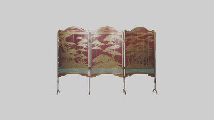 Decorative folding screen model VR / AR / low-poly