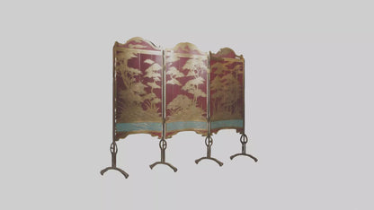 Decorative folding screen model VR / AR / low-poly