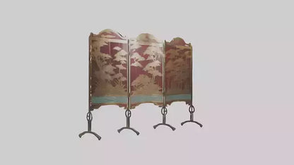 Decorative folding screen model VR / AR / low-poly