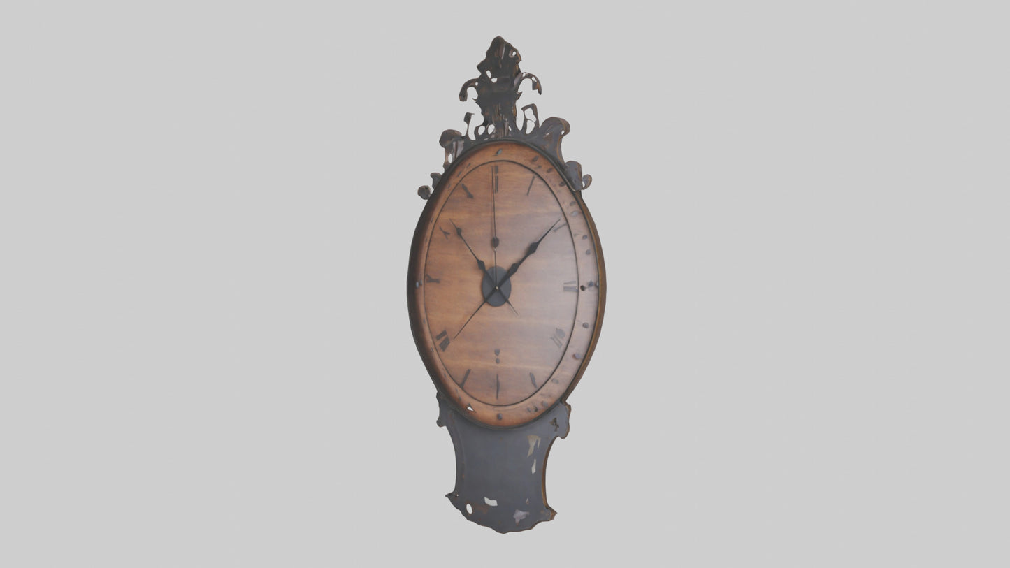 Decorative Wall Clock model VR / AR / low-poly