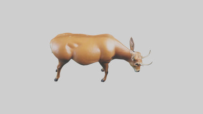 3D model Deer grazing in forest model VR / AR / low-poly