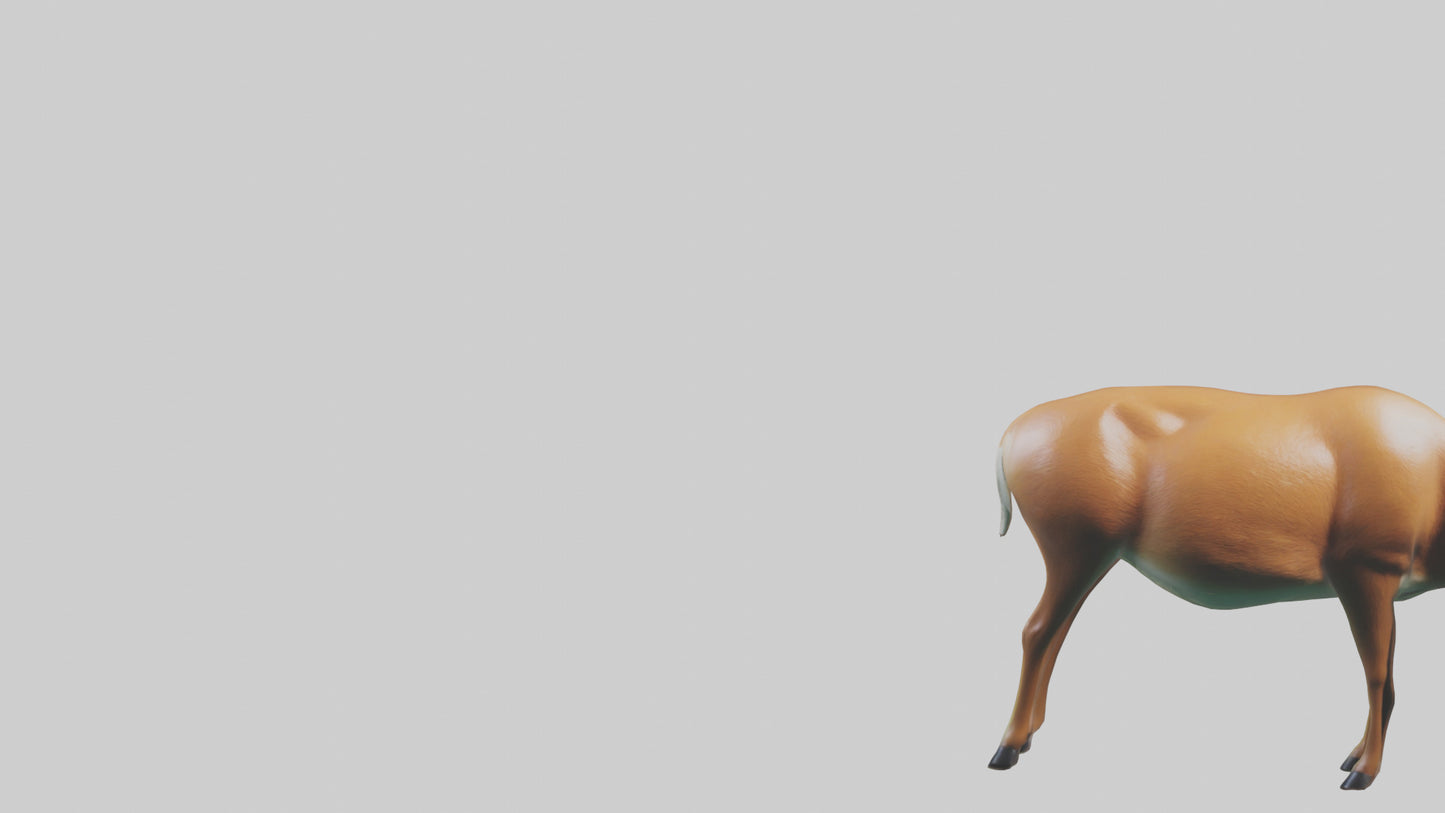 3D model Deer grazing in forest model VR / AR / low-poly