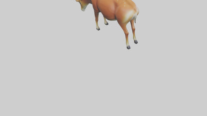 3D model Deer grazing in forest model VR / AR / low-poly