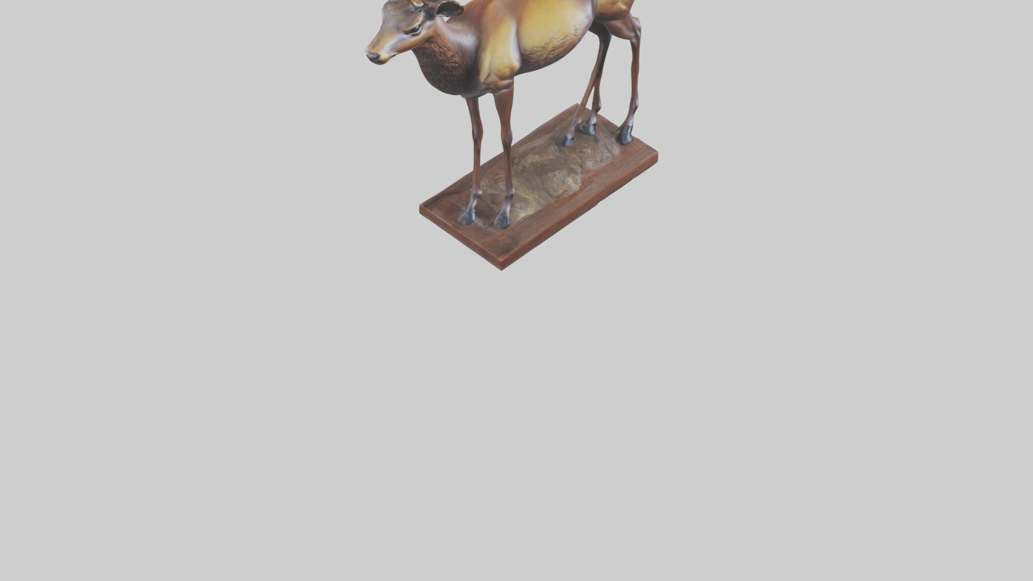 3D model Deer statue model VR / AR / low-poly