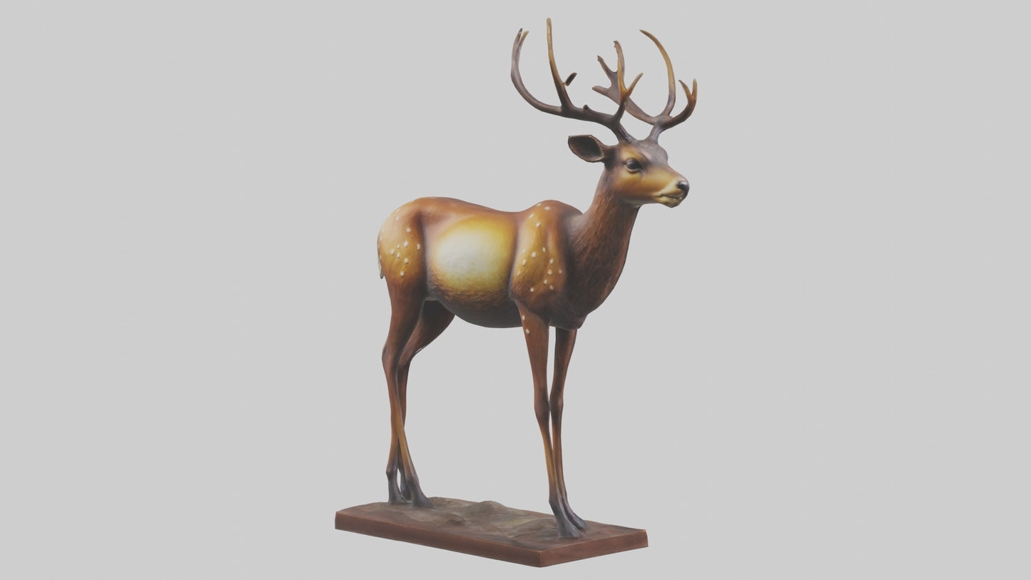 3D model Deer statue model VR / AR / low-poly