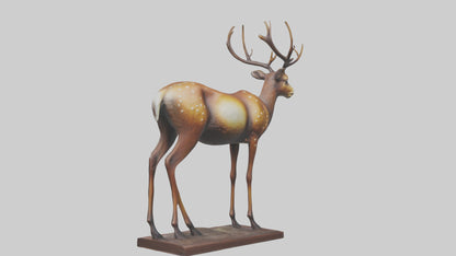 3D model Deer statue model VR / AR / low-poly