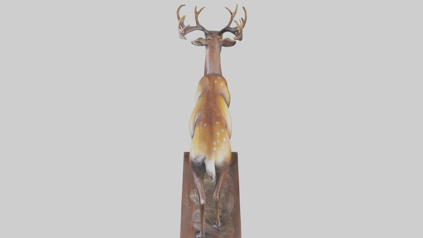 3D model Deer statue model VR / AR / low-poly