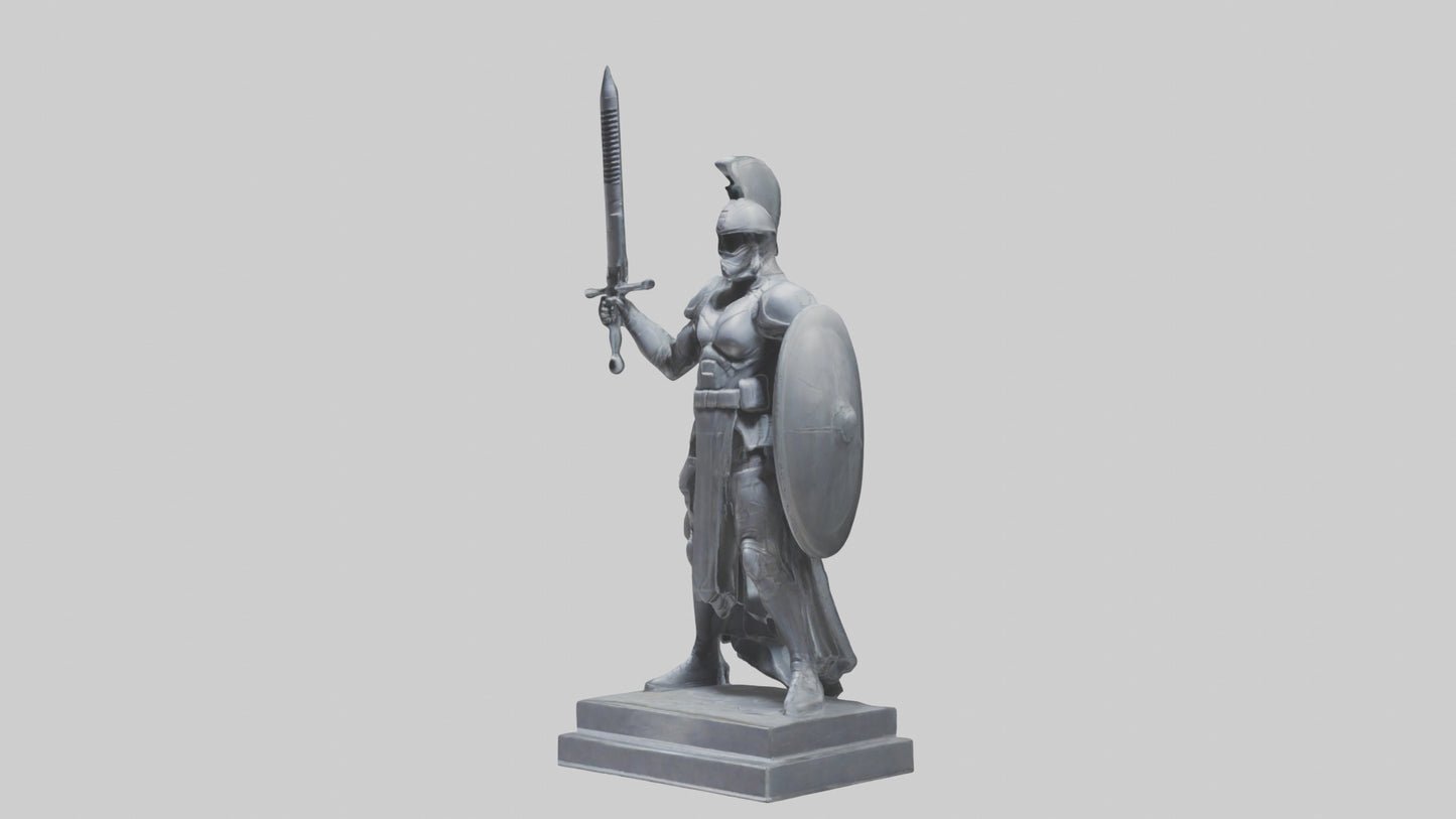 Defender statue model VR / AR / low-poly