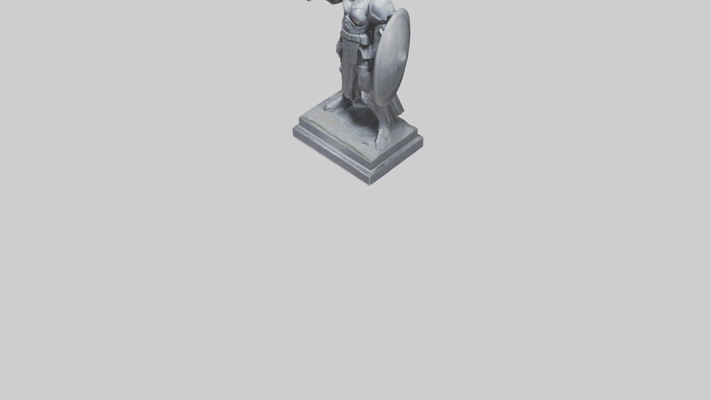 Defender statue model VR / AR / low-poly