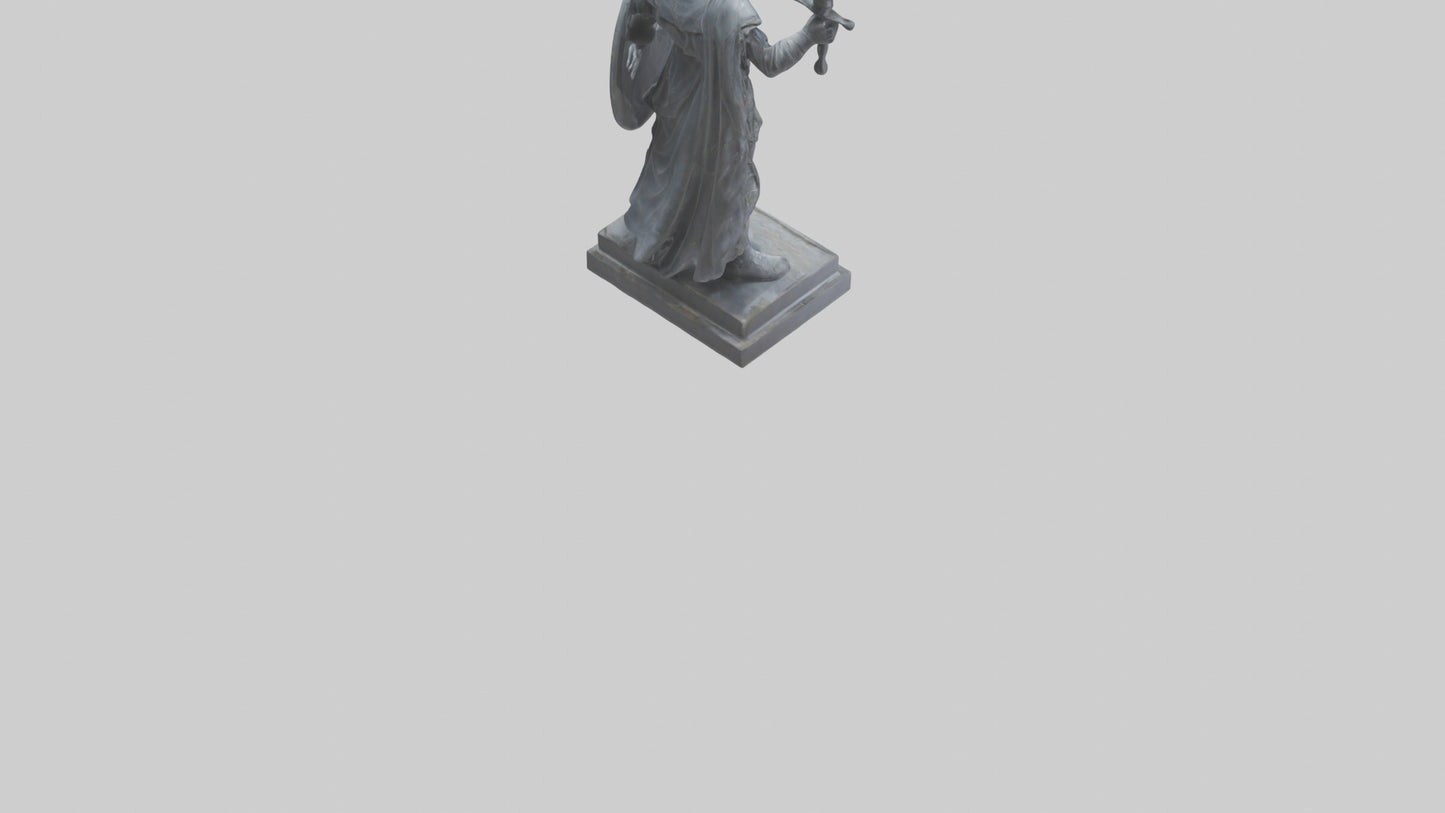 Defender statue model VR / AR / low-poly