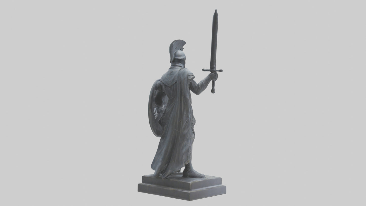 Defender statue model VR / AR / low-poly