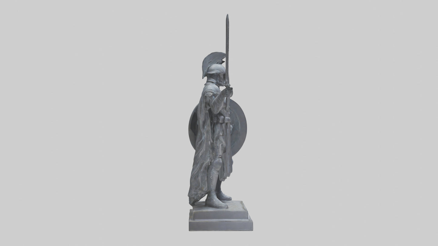 Defender statue model VR / AR / low-poly