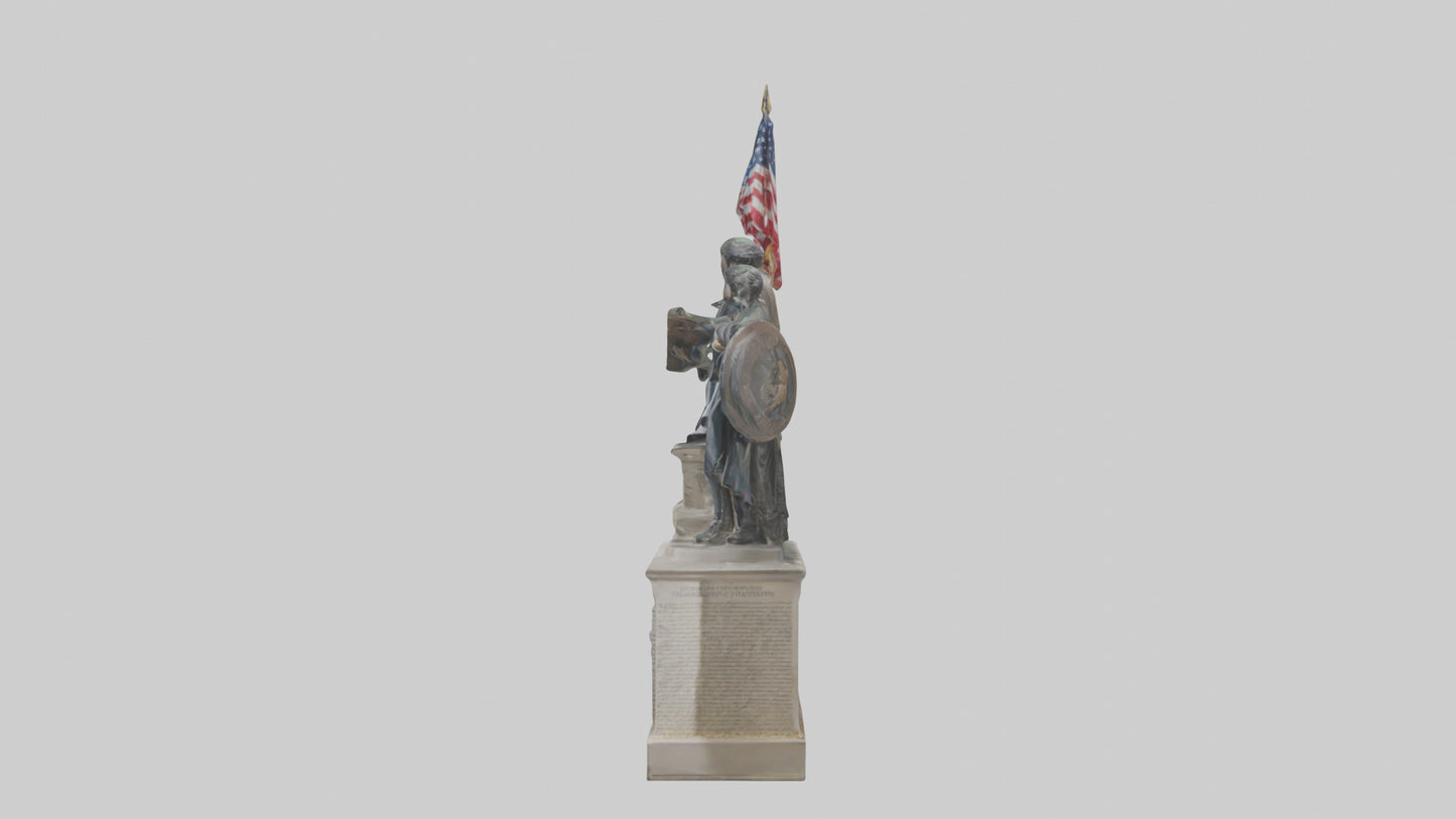 3D model Defenders of the Constitution statue model VR / AR / low-poly