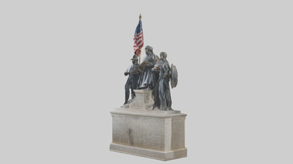 3D model Defenders of the Constitution statue model VR / AR / low-poly