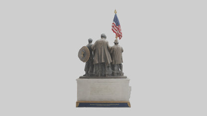 3D model Defenders of the Constitution statue model VR / AR / low-poly