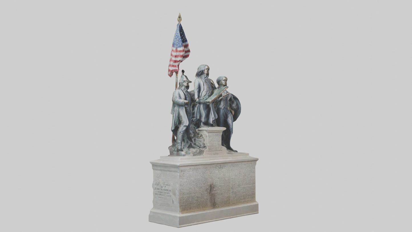 3D model Defenders of the Constitution statue model VR / AR / low-poly