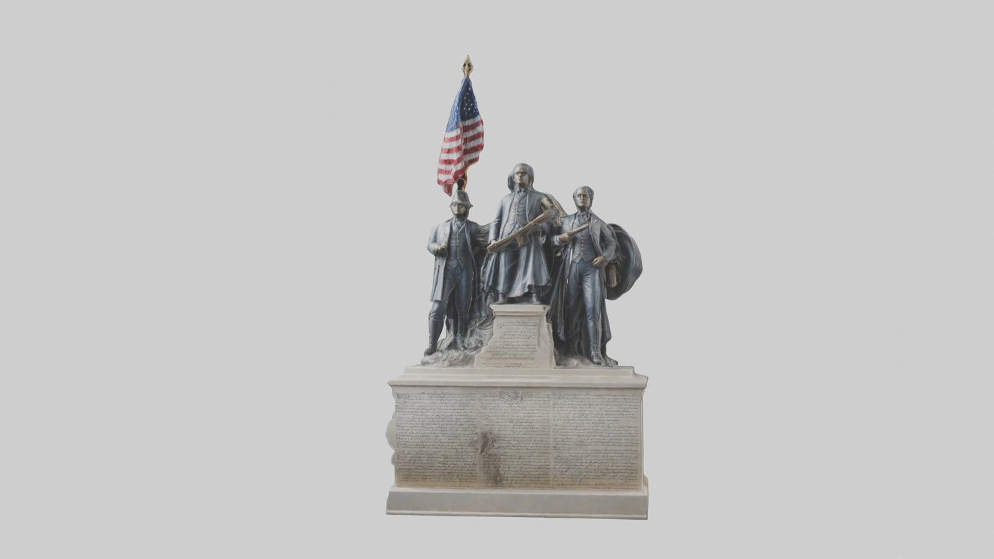 3D model Defenders of the Constitution statue model VR / AR / low-poly