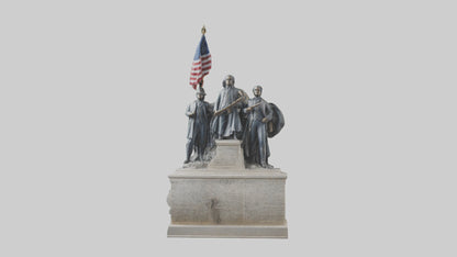 3D model Defenders of the Constitution statue model VR / AR / low-poly