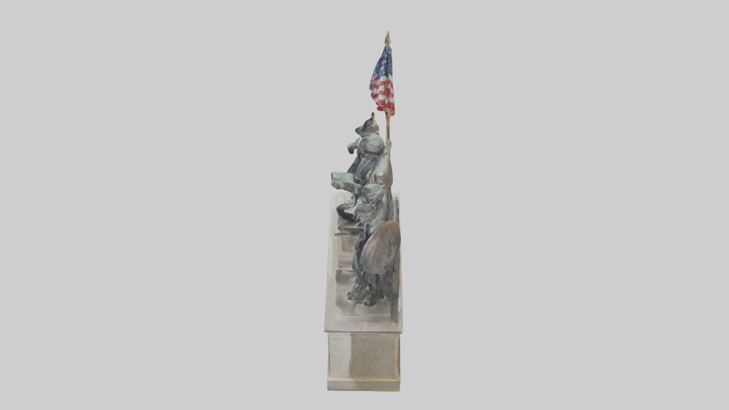 3D model Defenders of the Constitution statue model VR / AR / low-poly