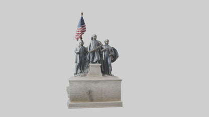 3D model Defenders of the Constitution statue model VR / AR / low-poly