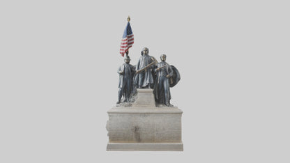3D model Defenders of the Constitution statue model VR / AR / low-poly