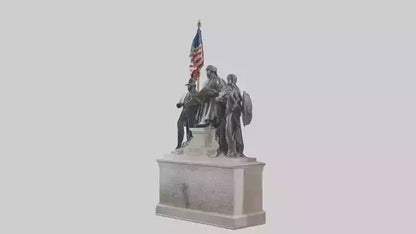 3D model Defenders of the Constitution statue model VR / AR / low-poly