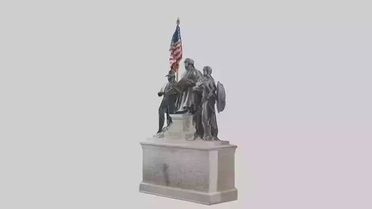 3D model Defenders of the Constitution statue model VR / AR / low-poly