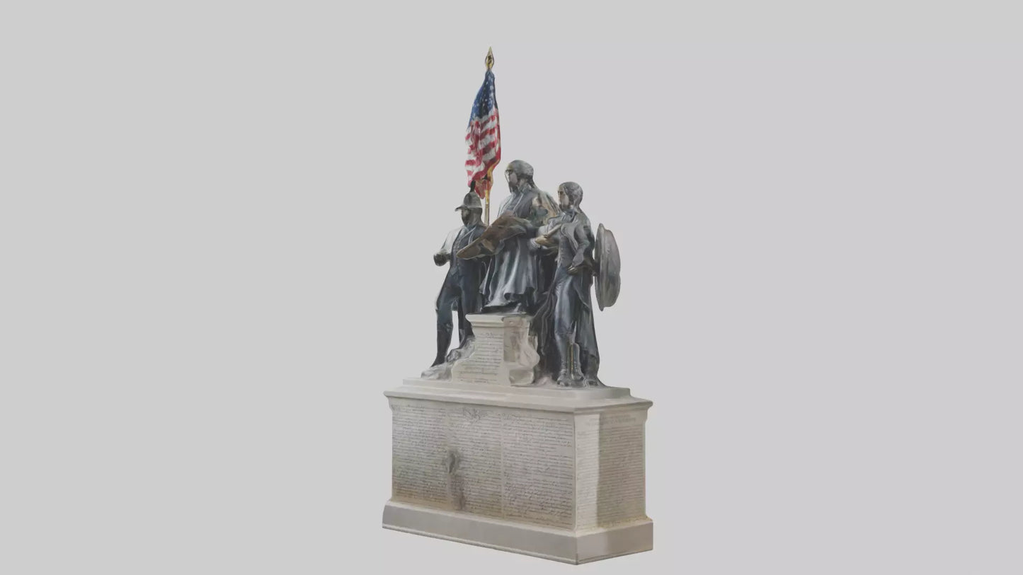 3D model Defenders of the Constitution statue model VR / AR / low-poly