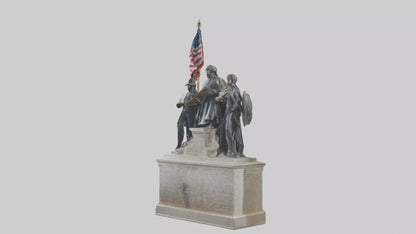 3D model Defenders of the Constitution statue model VR / AR / low-poly