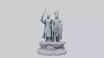 3D model Defenders of the Realm Statue model VR / AR / low-poly