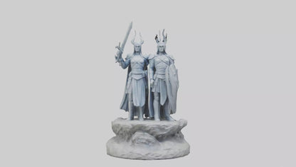3D model Defenders of the Realm Statue model VR / AR / low-poly
