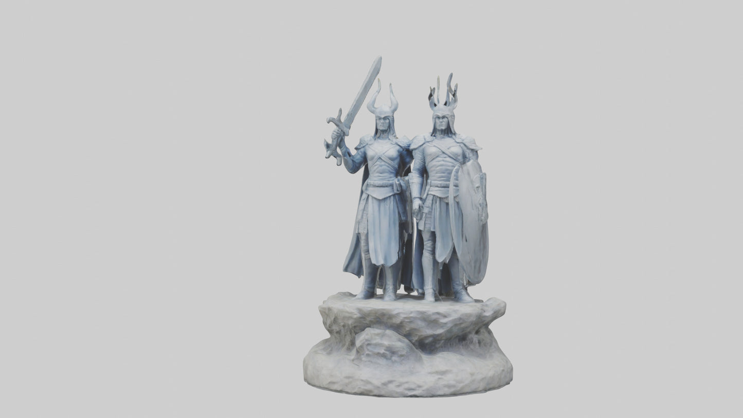 3D model Defenders of the Realm Statue model VR / AR / low-poly