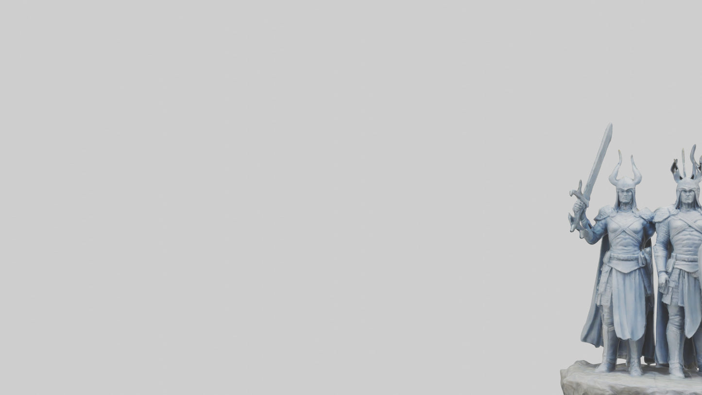 3D model Defenders of the Realm Statue model VR / AR / low-poly