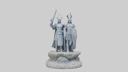 3D model Defenders of the Realm Statue model VR / AR / low-poly