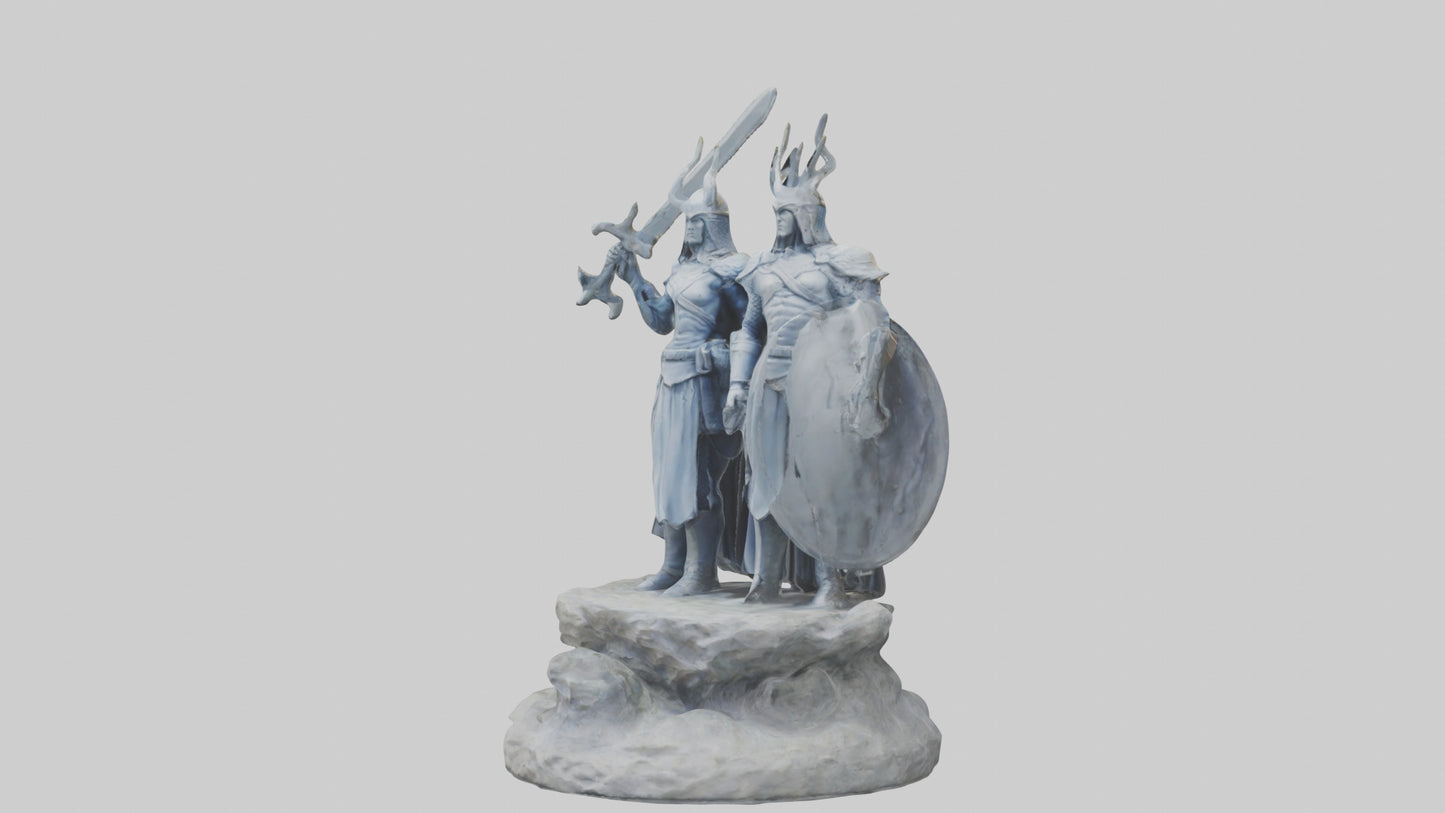3D model Defenders of the Realm Statue model VR / AR / low-poly