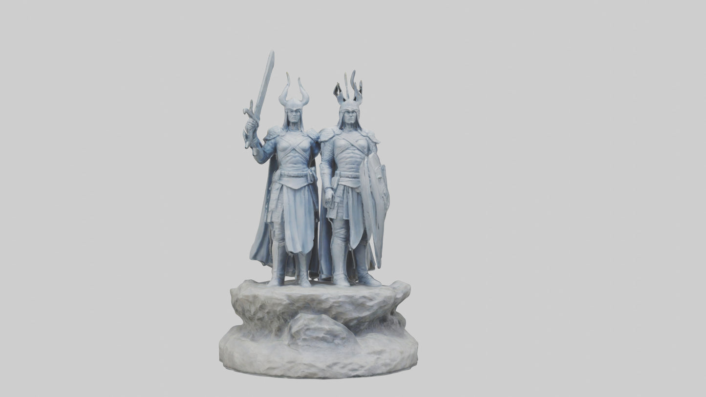 3D model Defenders of the Realm Statue model VR / AR / low-poly