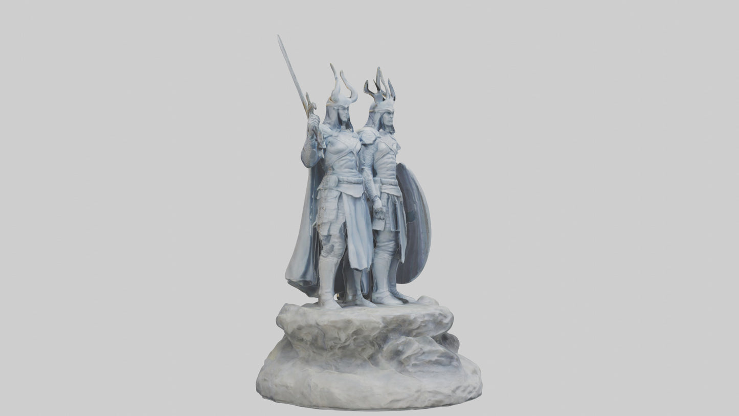 3D model Defenders of the Realm Statue model VR / AR / low-poly