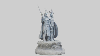3D model Defenders of the Realm Statue model VR / AR / low-poly