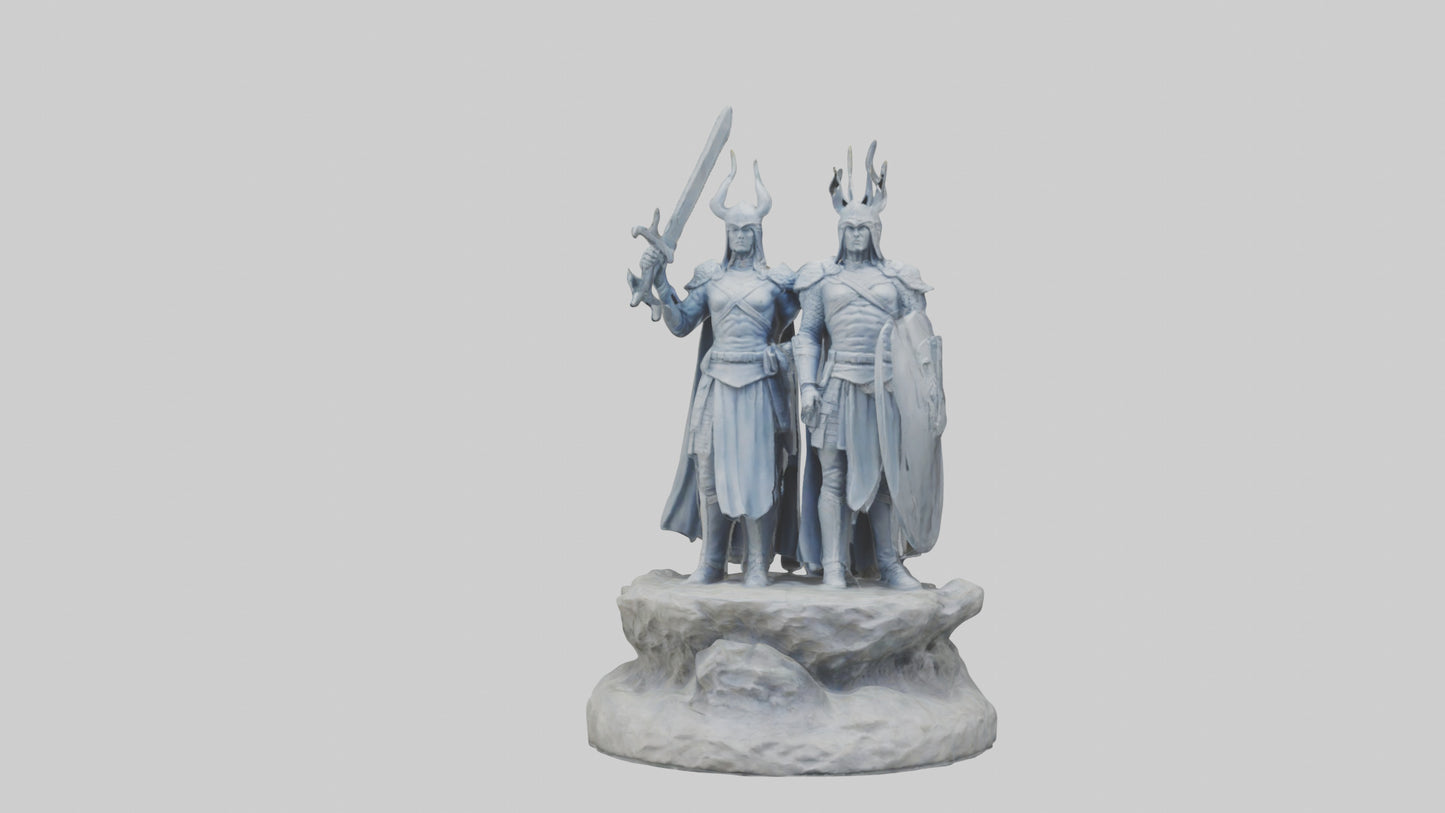 3D model Defenders of the Realm Statue model VR / AR / low-poly