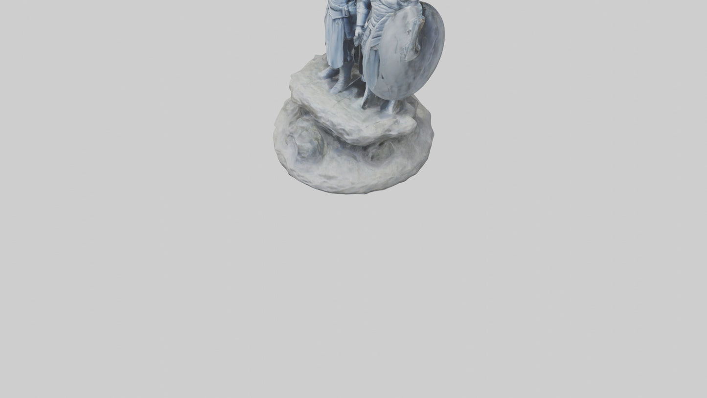 3D model Defenders of the Realm Statue model VR / AR / low-poly