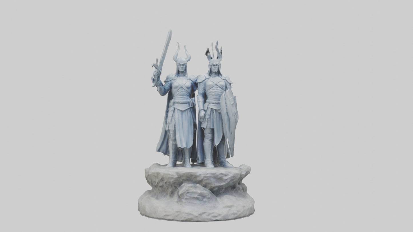 3D model Defenders of the Realm Statue model VR / AR / low-poly