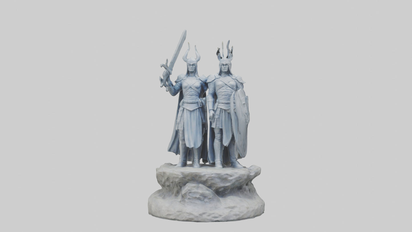 3D model Defenders of the Realm Statue model VR / AR / low-poly