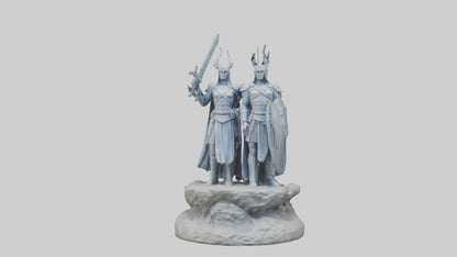 3D model Defenders of the Realm Statue model VR / AR / low-poly