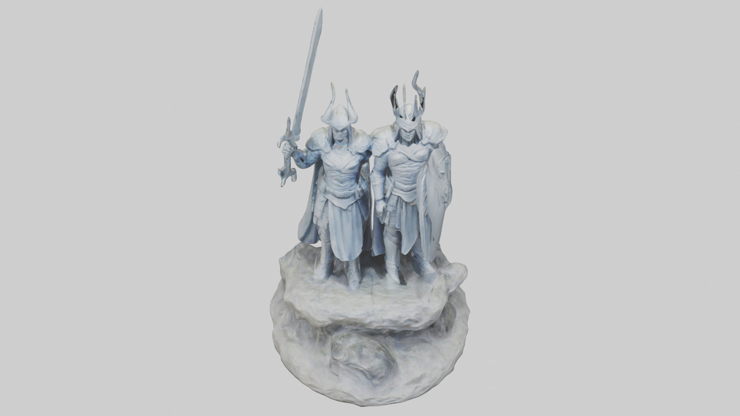 3D model Defenders of the Realm Statue model VR / AR / low-poly