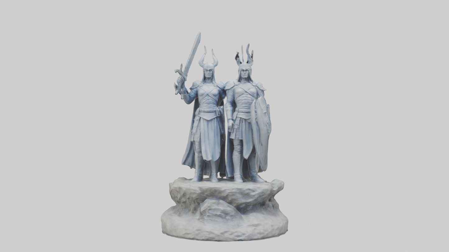 3D model Defenders of the Realm Statue model VR / AR / low-poly