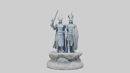3D model Defenders of the Realm Statue model VR / AR / low-poly