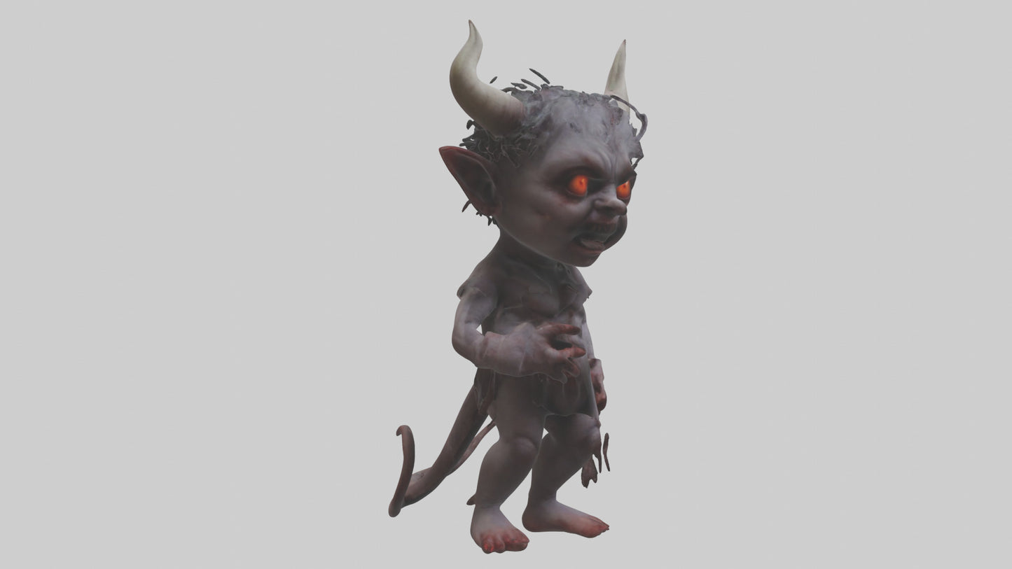 Demon child model VR / AR / low-poly