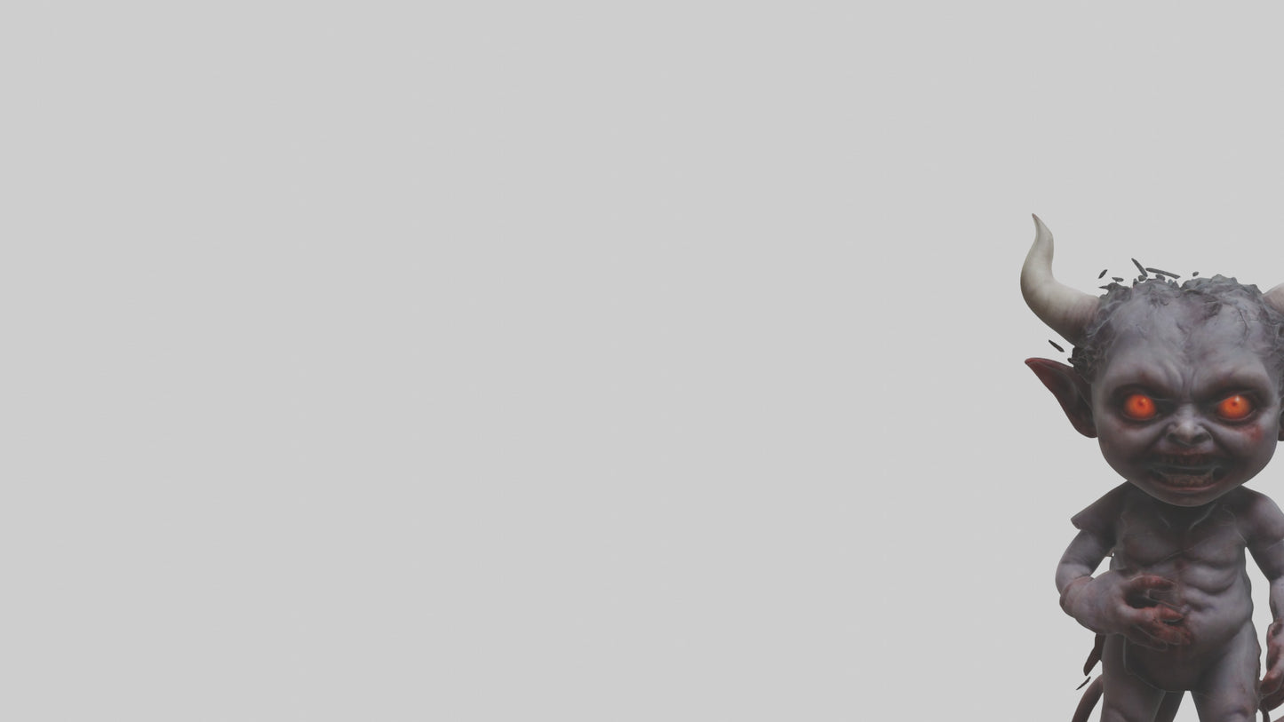 Demon child model VR / AR / low-poly