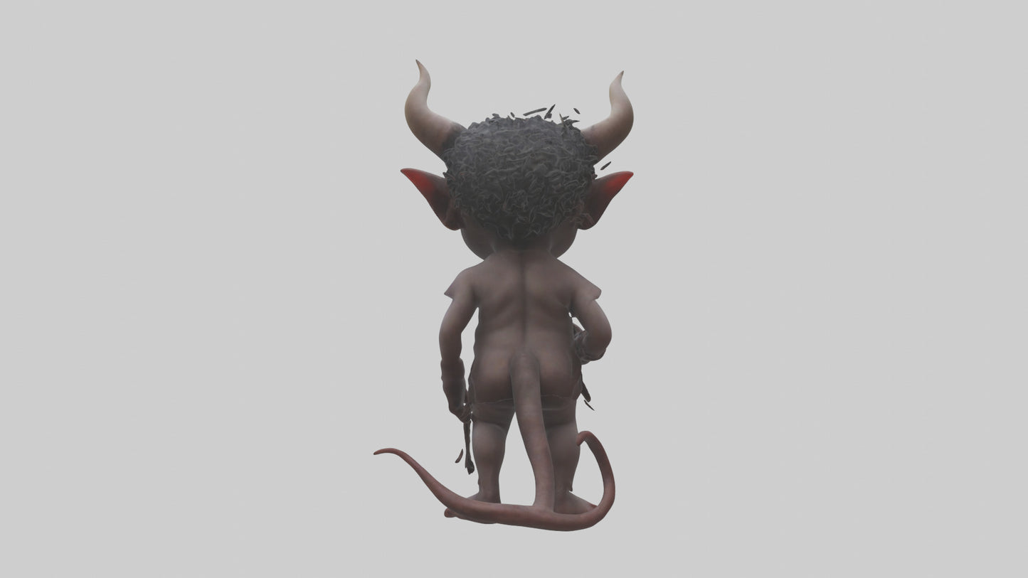 Demon child model VR / AR / low-poly