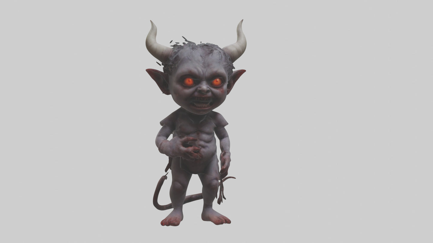 Demon child model VR / AR / low-poly